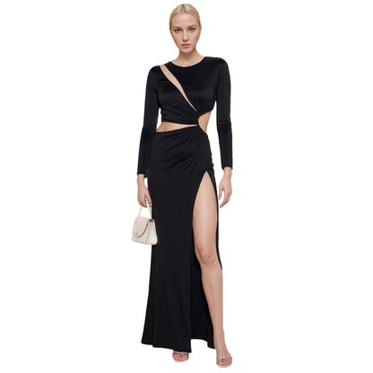 Damen Maxikleid Cut-Out Design Tailliert