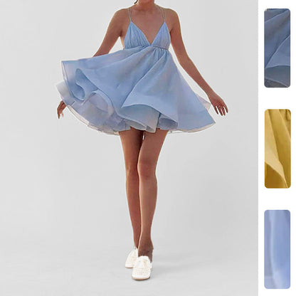Damen Freizeitkleid V-Ausschnitt Schwingrock Sommerlich Eveloria - Eveloria