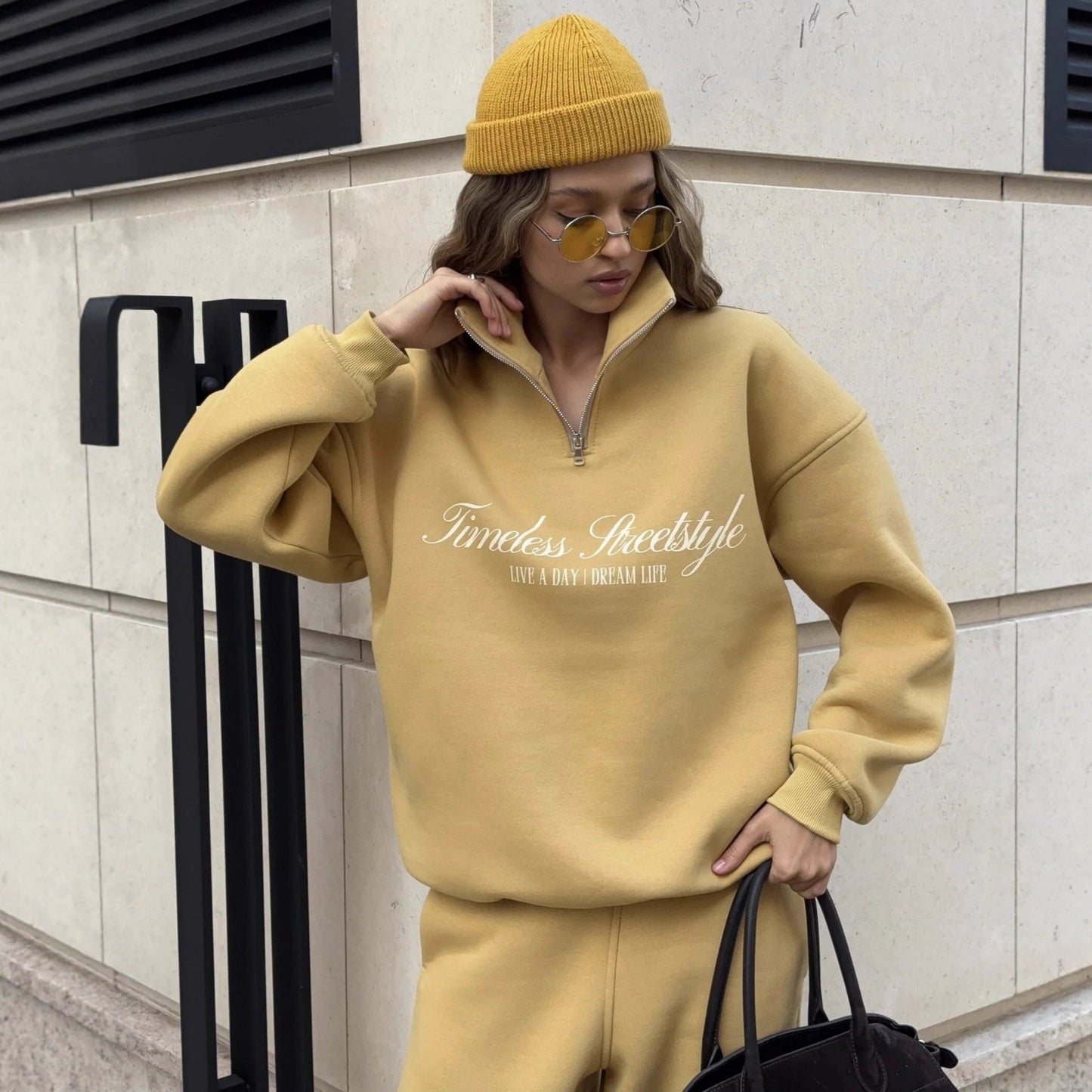 Damen Sweatshirt Hoher Kragen Eveloria