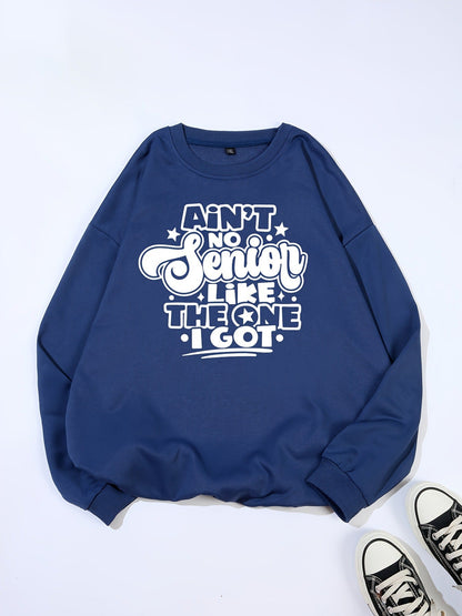 Damen Sweatshirt Lässiges Spruchdesign Grau Eveloria