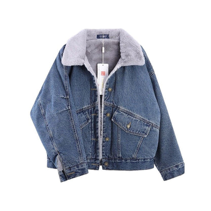 Damen Jeansjacke Gesteppt Weiches Fleece Eveloria