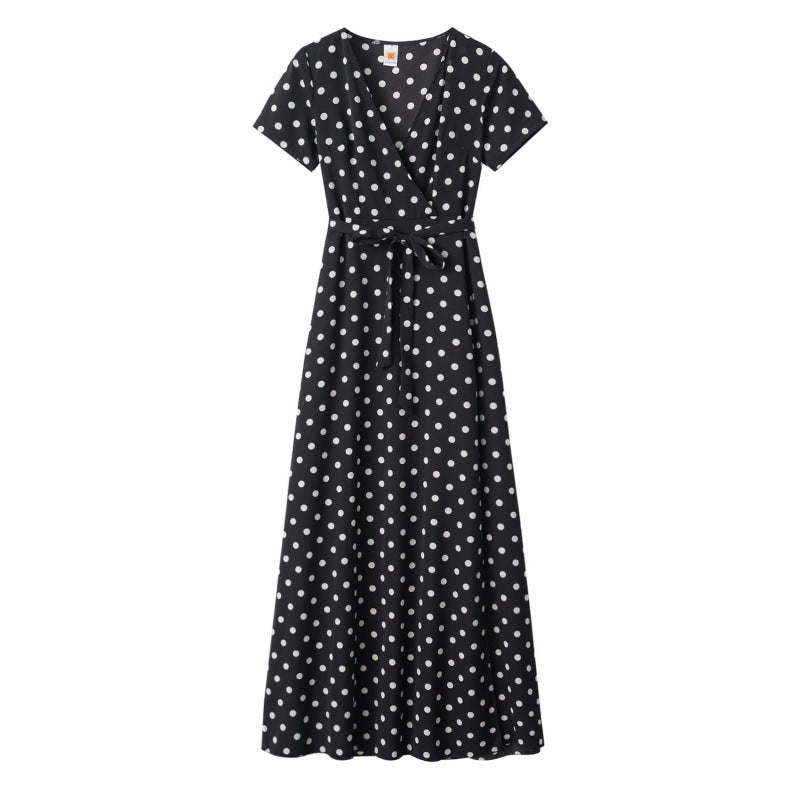 Damen Maxikleid Floralmuster Wickeldesign Elegante Taillierung