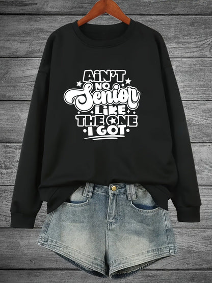 Damen Sweatshirt Lässiges Spruchdesign Grau Eveloria