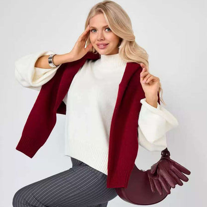 Damen Oversized Pullover Eveloria Weich Beige