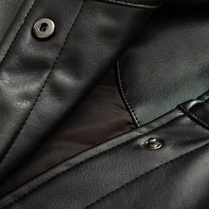 Damen Kunstlederjacke Stehkragen Eveloria