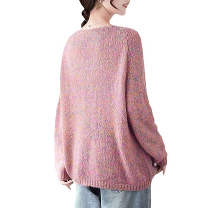 Damen Strickpullover V-Ausschnitt Lässiger Schnitt Eveloria
