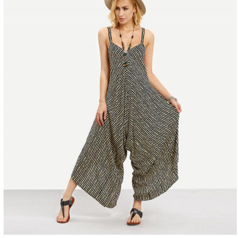 Damen Jumpsuit Asymmetrisch Weites Bein Eveloria