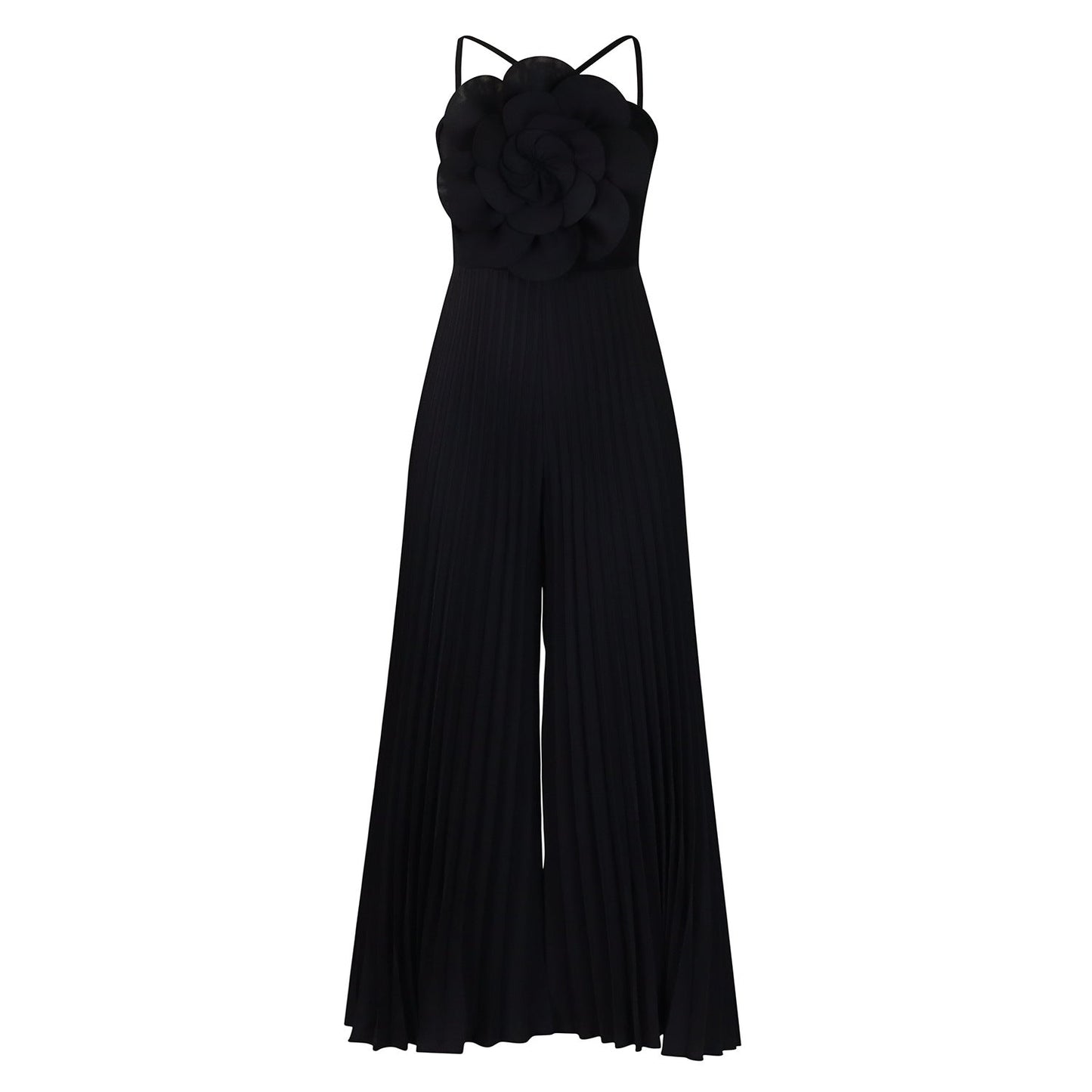 Damen Jumpsuit Plissee-Design Blumenmuster Eveloria
