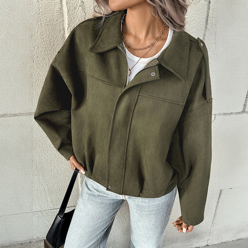 Damen Oversized-Jacke Hochwertiges Material Lässig Eveloria