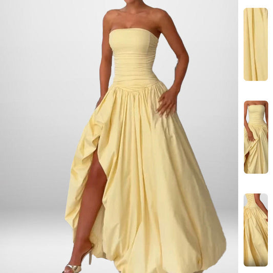Eveloria Damen Maxikleid mit Schlitz und Volumenrock - Eveloria