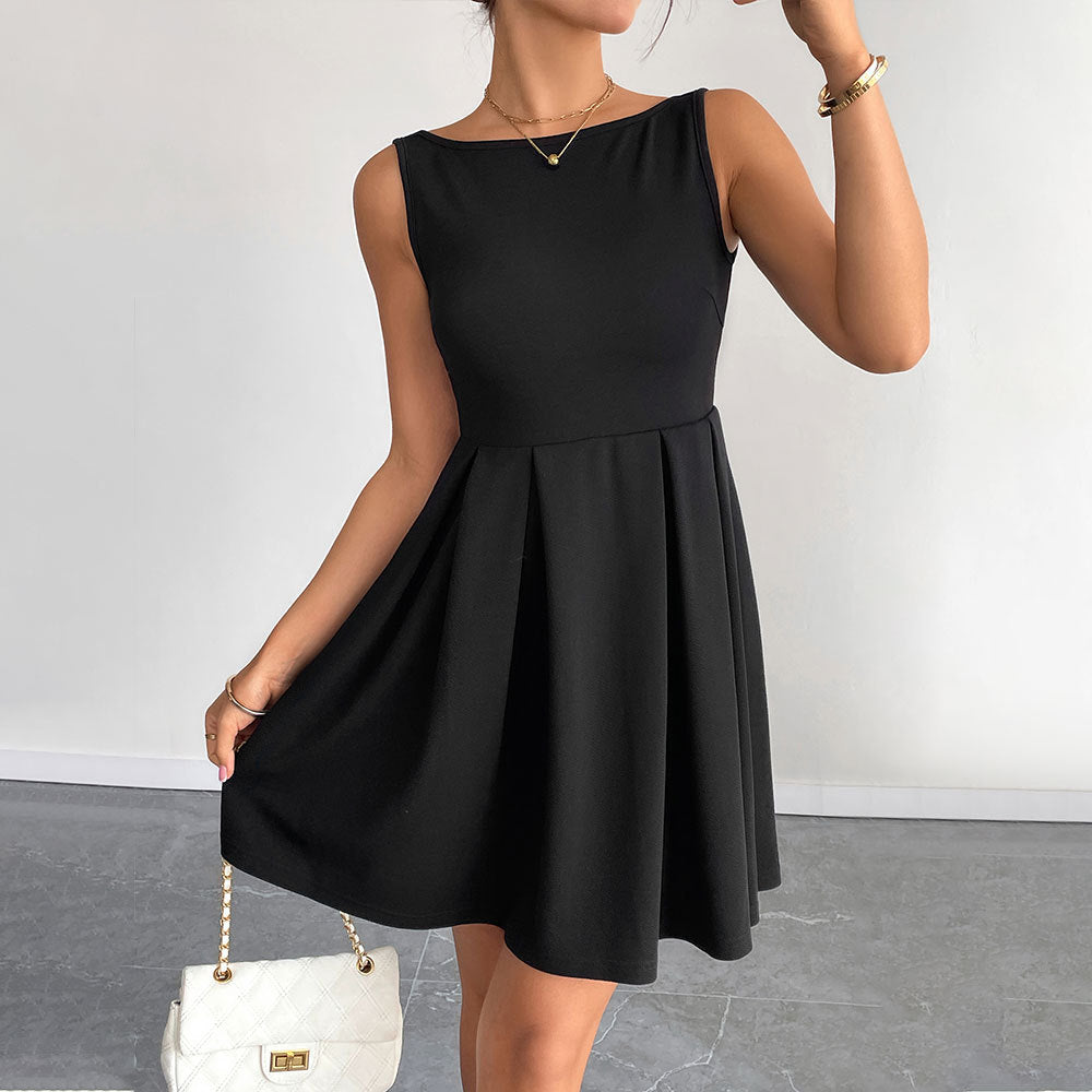 Damen Kleid Figurbetont Schwingrock Eleganter Ausschnitt Eveloria
