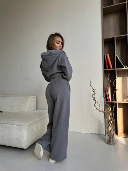 Damen Entspannungs-Set Kapuzenoberteil und weite Hose Eveloria