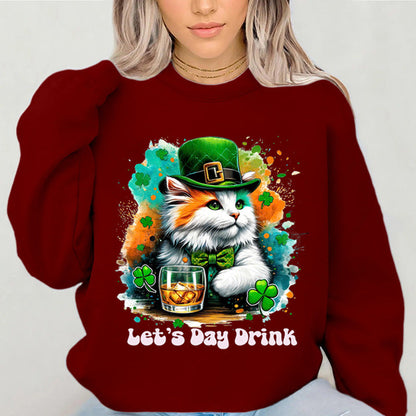 Damen Sweatshirt mit Katzenmotiv und Schriftzug