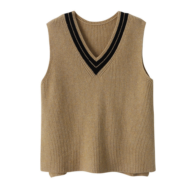 Damen Strickweste V-Ausschnitt Eveloria