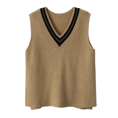 Damen Strickweste V-Ausschnitt Eveloria