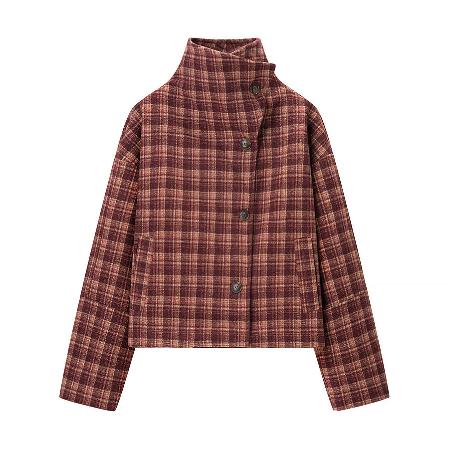 Damen Oversized Karojacke Modisch Eveloria