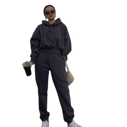 Damen Fleece-Jumpsuit mit Kapuze Elastisch Oversized Eveloria