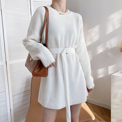 Damen Strickpullover mit Gürtel Eveloria