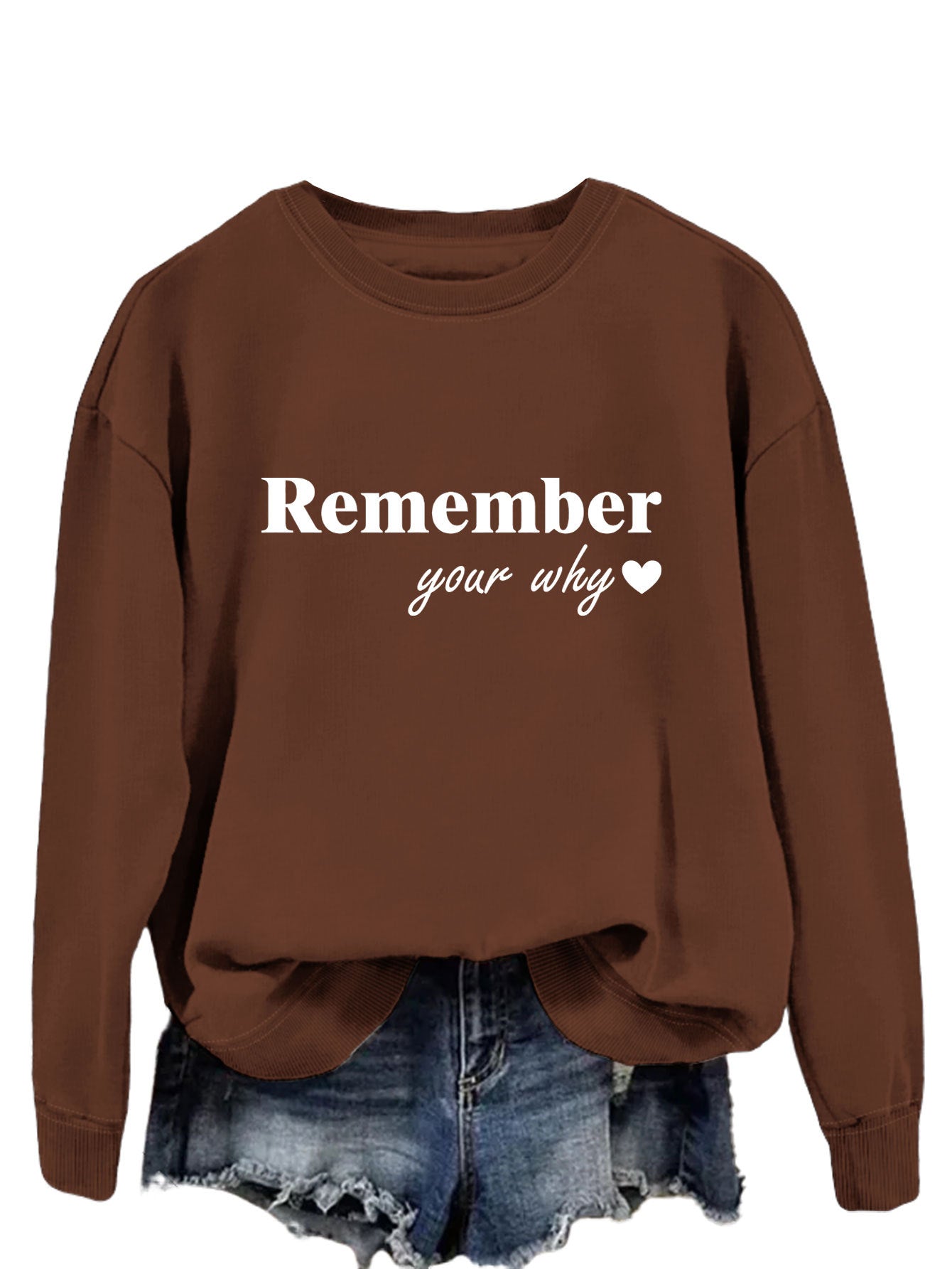 Damen Sweatshirt Lässig Motiv-Aufdruck Grau Eveloria