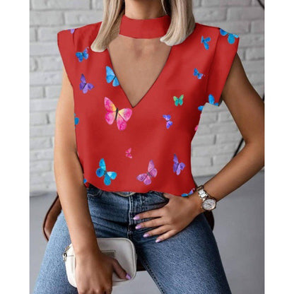 Damen mit V-Ausschnitt und Choker