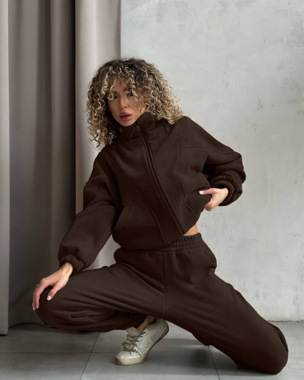 Damen Sportanzug Kapuzenpullover Elastischer Bund