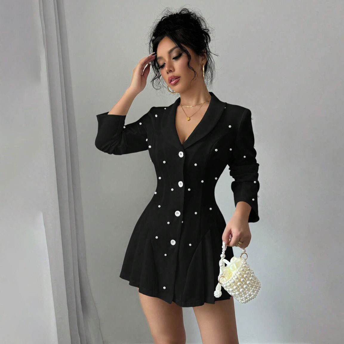 Eveloria Damen Blazer-Kleid Elegant