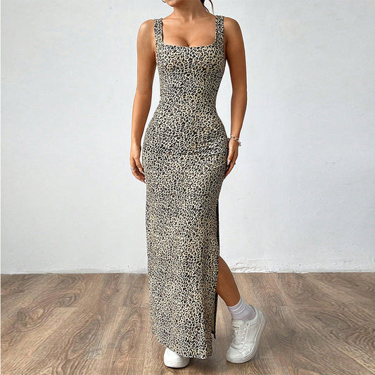 Damen Tiermuster Maxikleid Eveloria - Eveloria