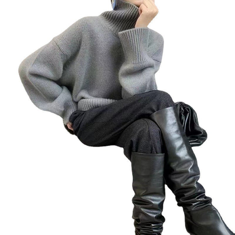 Damen Oversized Rollkragenpullover Weiches Strickmaterial Eveloria