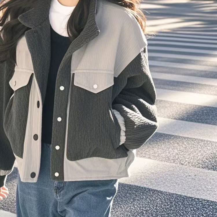Damen Fleecejacke Oversized Strukturiert Anthrazit