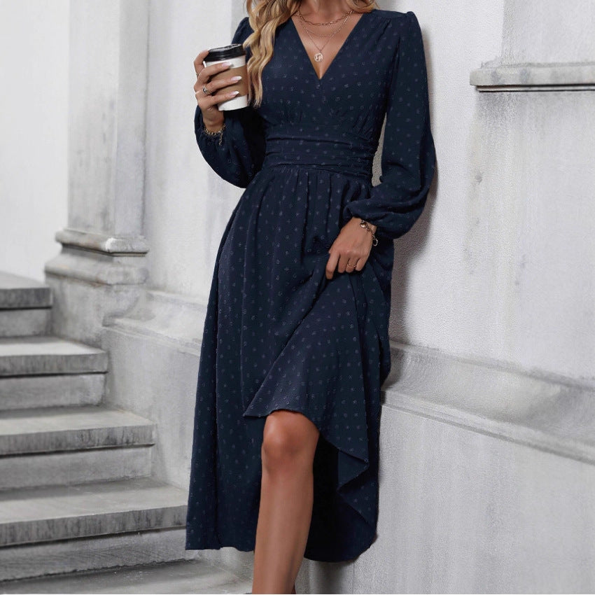 Damen Maxikleid Wickeloptik Elegantes Kleid