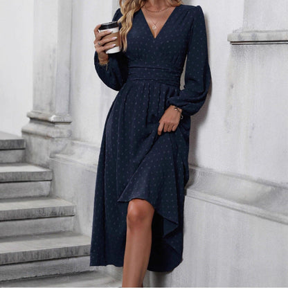 Damen Maxikleid Wickeloptik Elegantes Kleid