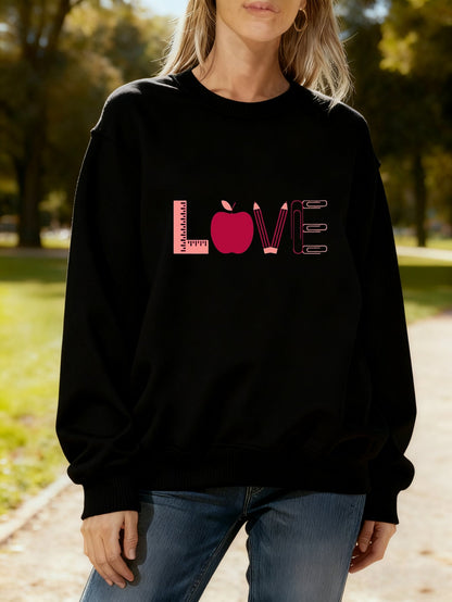 Damen Sweatshirt Love-Motiv Eveloria