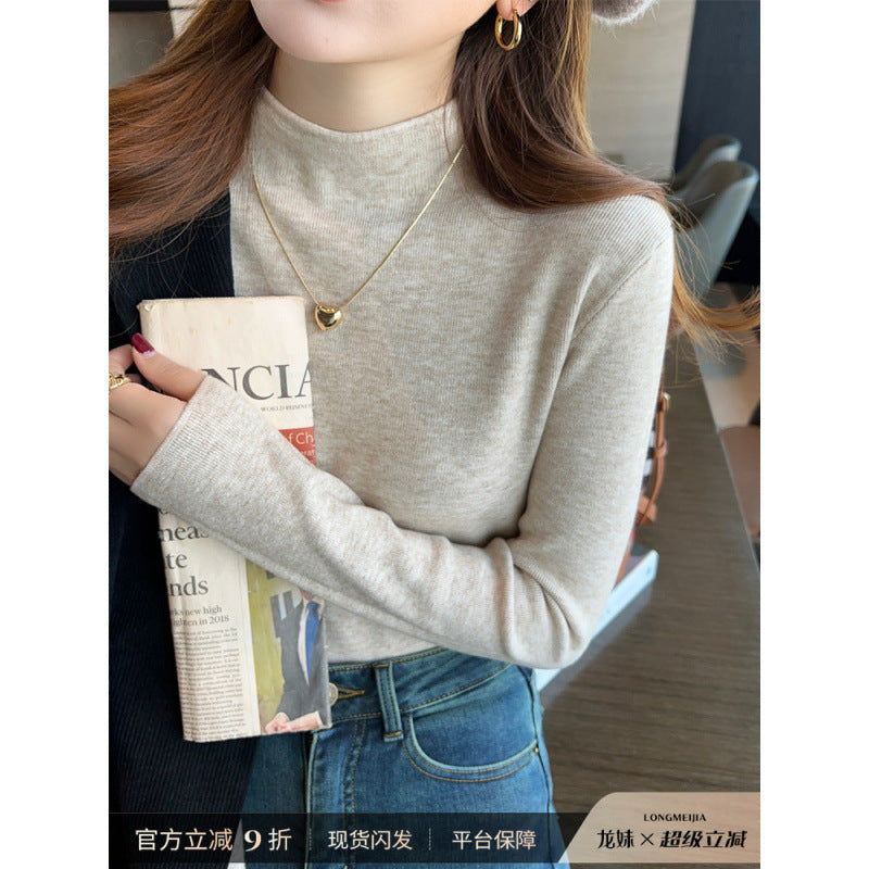 Damen Strickpullover Stehkragen Weich Eveloria