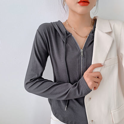 Damen Kapuzenpullover Reißverschluss Eveloria