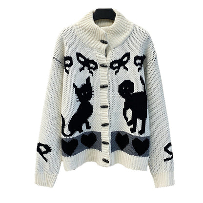 Damen Strickjacke Tiermuster Eveloria