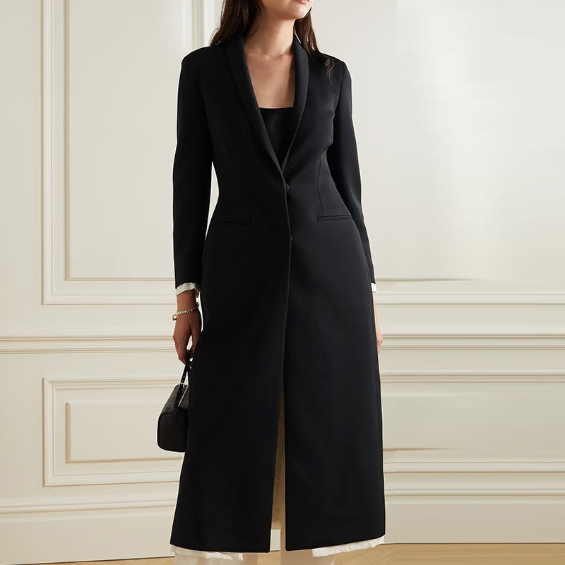 Eveloria Damen Dufflecoat Schick Revers Schwarz - Eveloria