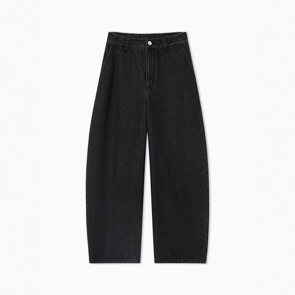 Damen Weite Jeans Hochbund Eveloria