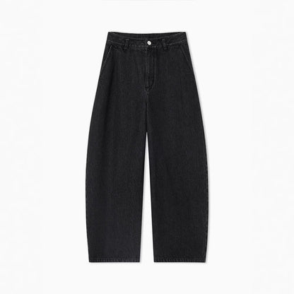 Damen Weite Jeans Hochbund Eveloria