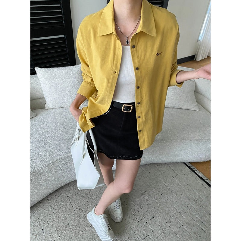 Damen Überhemdjacke Lässig Mit Taschen Beige Eveloria