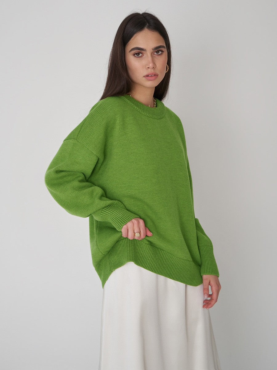 Damen Oversized Pullover Strickmuster Eveloria