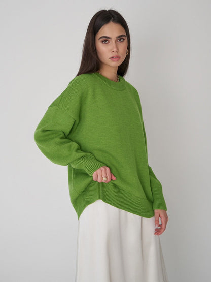 Damen Oversized Pullover Strickmuster Eveloria