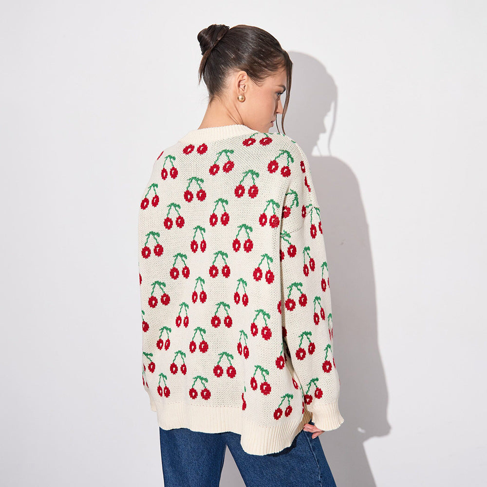 Damen Strickpullover Gemustert Fruchtig Lässig