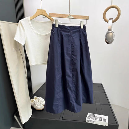 Eveloria Damen Midirock Elegant Reißverschluss