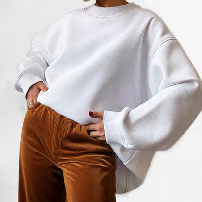 Damen Oversized Sweatshirt Weites Design Lässig Grau Eveloria