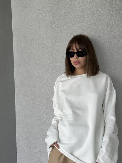 Damen Oversize-Pullover Weiter Schnitt Strukturiert Eveloria