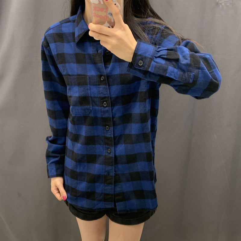 Damen Flanell-Hemdbluse Kariert