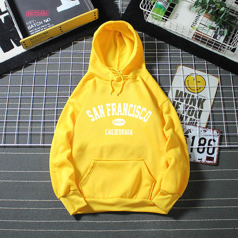 Damen Kapuzenpullover Lässig San Francisco Print Bequem