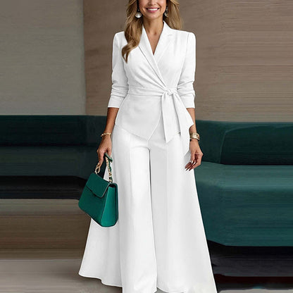 Damen Jumpsuit Tailliert Verknotetes Design Eveloria