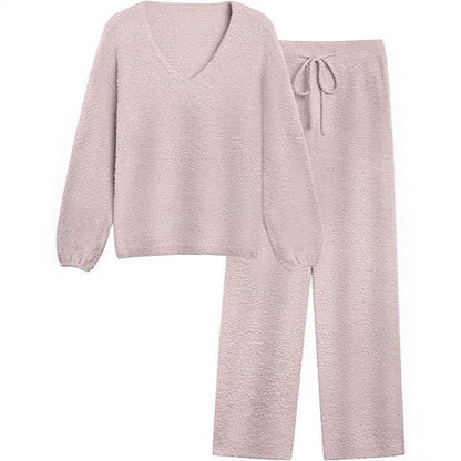 Damen Lounge-Set Weiches Strukturmaterial Beige