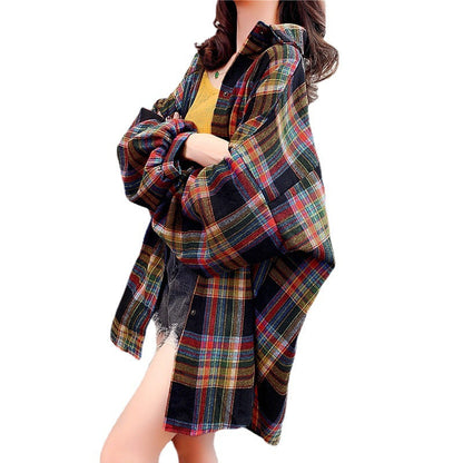 Damen Karomantel Oversized Eveloria